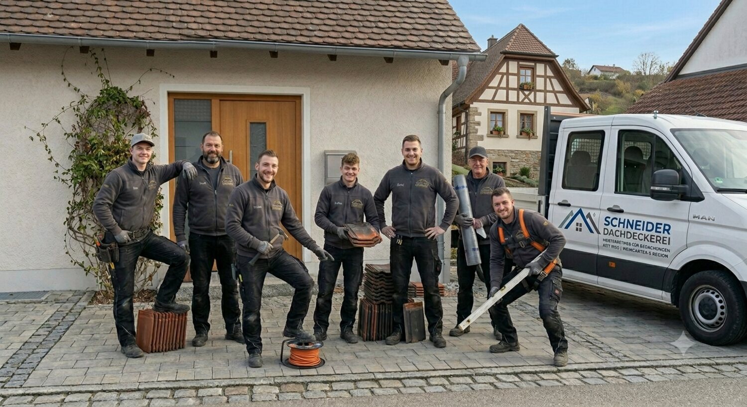Das gesamte Team der Schneider Dachdeckerei